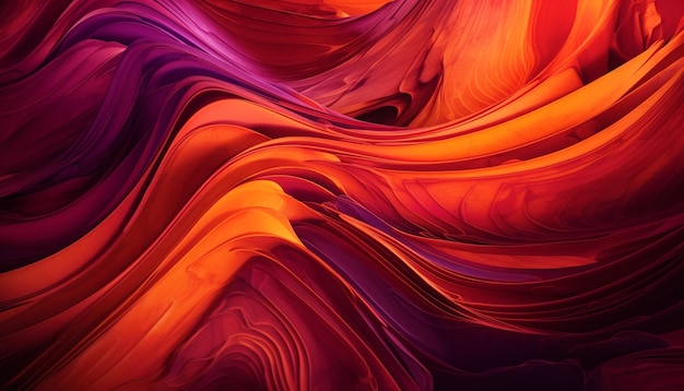 Foto gratuita colores vibrantes en suaves ondas de belleza abstracta generadas por ia