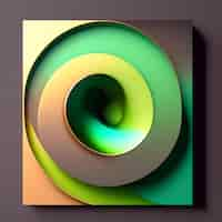 Foto gratuita una colorida obra de arte en espiral con un diseño en espiral verde y amarillo.