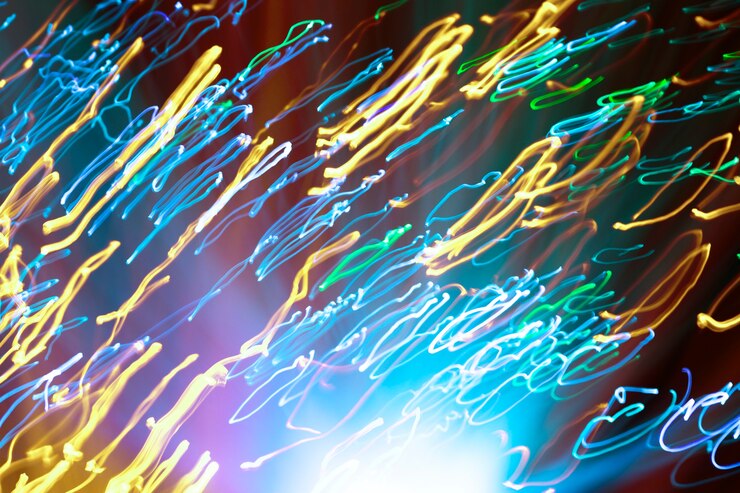 Foto gratuito coloridas partículas de fibra óptica inestable