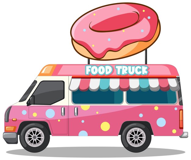 El colorido camión de comida de rosquillas