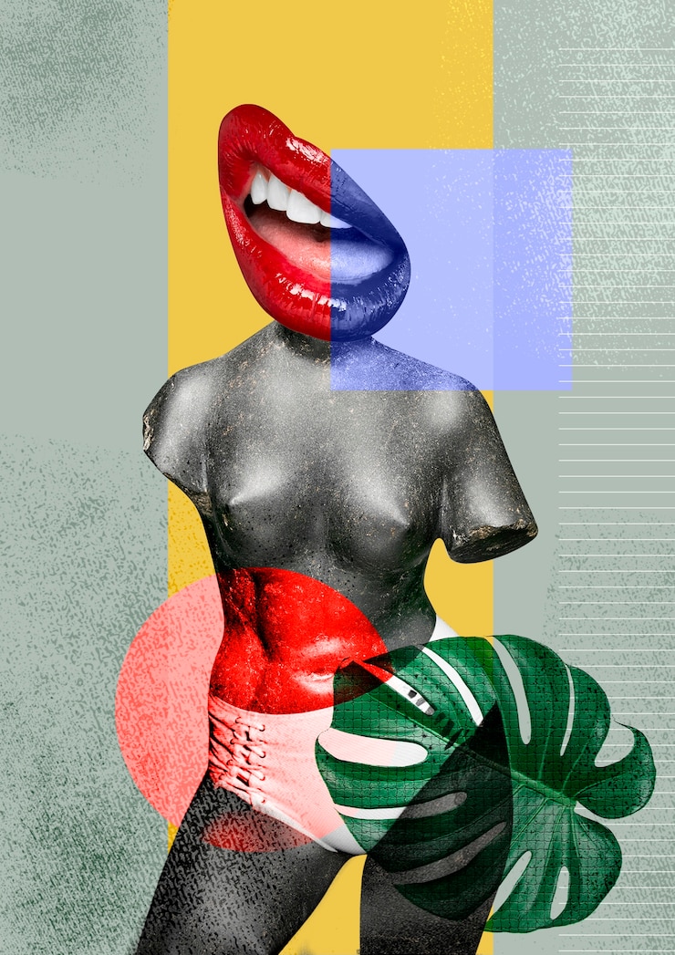Foto gratuito el colorido diseño de collage vintage