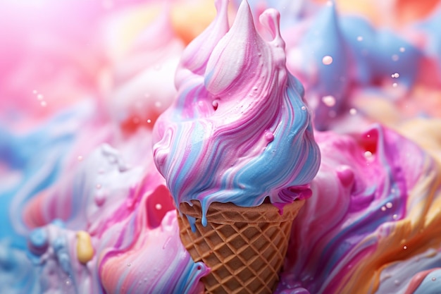 Foto gratuita colorido helado goteando fondos sabrosos refrescante