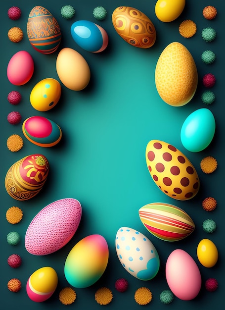 Foto gratuita un colorido huevo de pascua con la palabra pascua