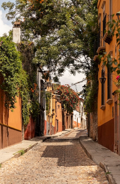Colorido paisaje y arquitectura urbana mexicana