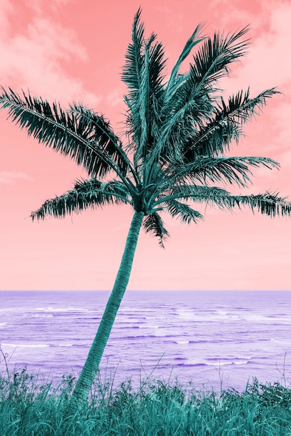 Colorido paisaje retro en estilo vaporwave