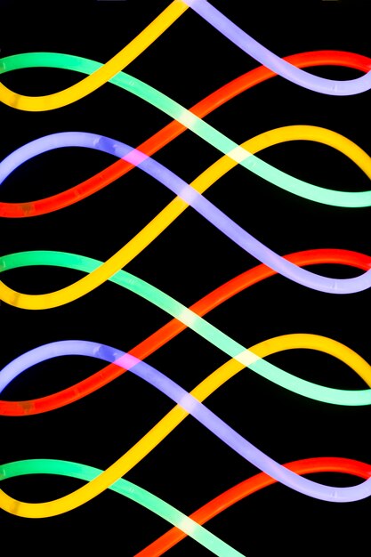 Colorido patrón abstracto de tubo de luz de neón