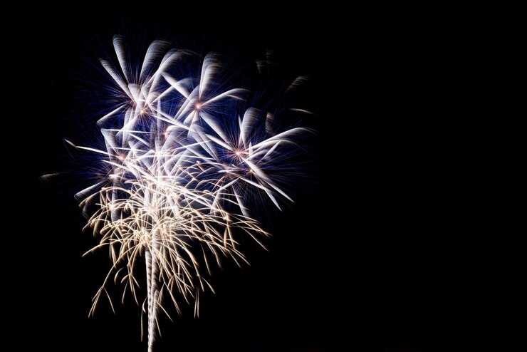 Foto gratuito coloridos fuegos artificiales en el cielo nocturno