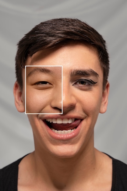 Foto gratuita combinación de concepto de rasgos faciales.