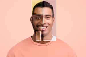Foto gratuita combinación de concepto de rasgos faciales.