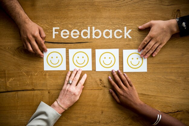 Comentarios sobre la evaluación Respuesta del emoticón del cliente
