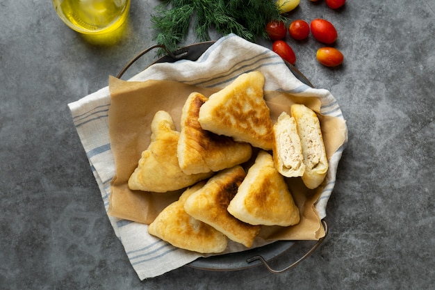 Comida alta en proteínas de pastelería cerrar detalle