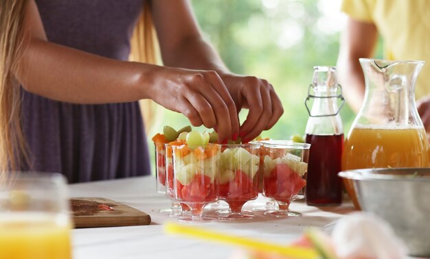 Comida y bebida de picnic