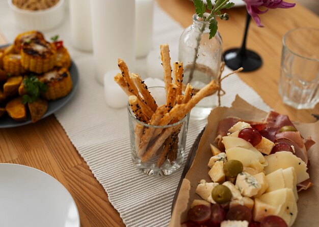 Foto gratuita comida deliciosa en la cena.