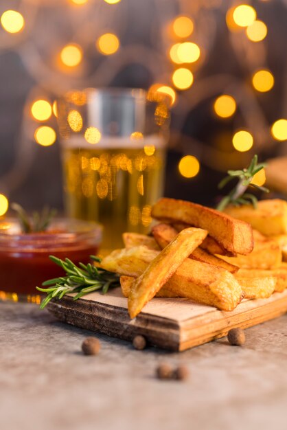 Comida deliciosa de comida rápida con bokeh