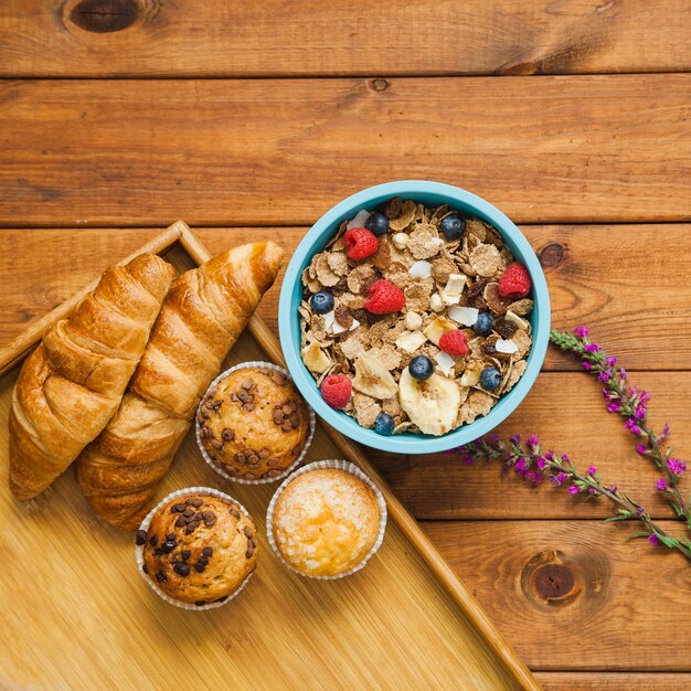 Comida dulce para el desayuno