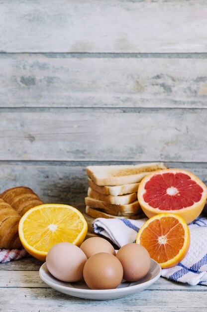 Comida fresca para el desayuno