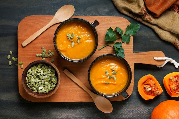 Foto gratuita comida de otoño deliciosa endecha plana