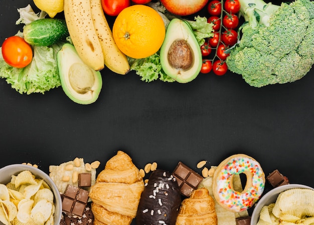 Comida saludable vs comida insaludable
