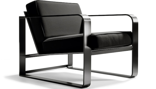 Cómodo sillón en diseño moderno fondo blanco generado por AI
