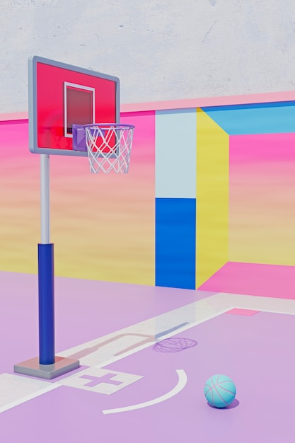 Foto gratuita composición 3d para deporte de baloncesto.