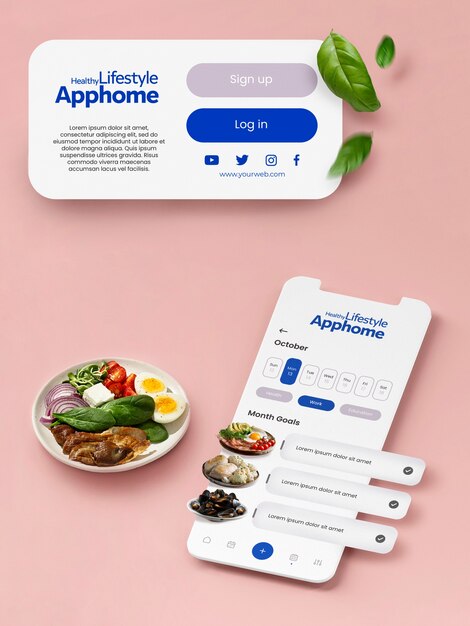 Composición de la aplicación de contador nutricional.