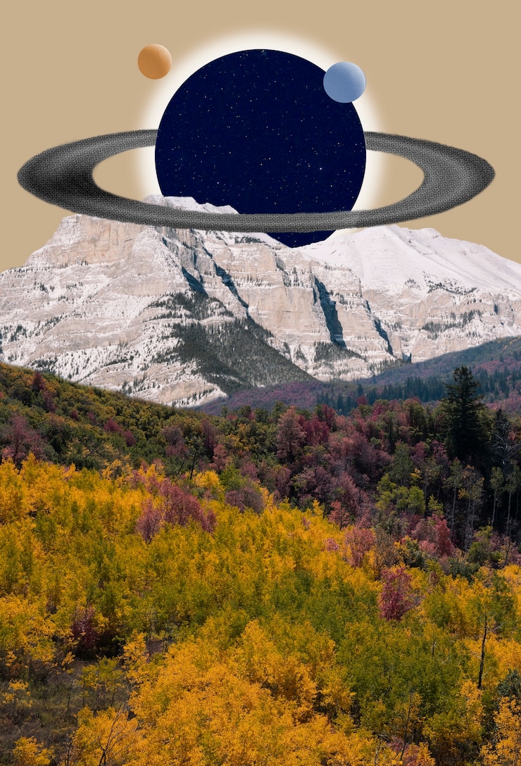 Foto gratuito composición de collage de paisajes