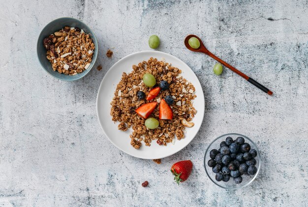 Composición de comida de desayuno delicioso