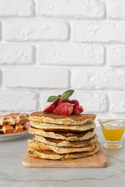 Composición de comida de desayuno delicioso