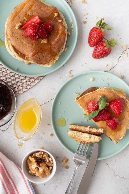 Composición de comida de desayuno delicioso