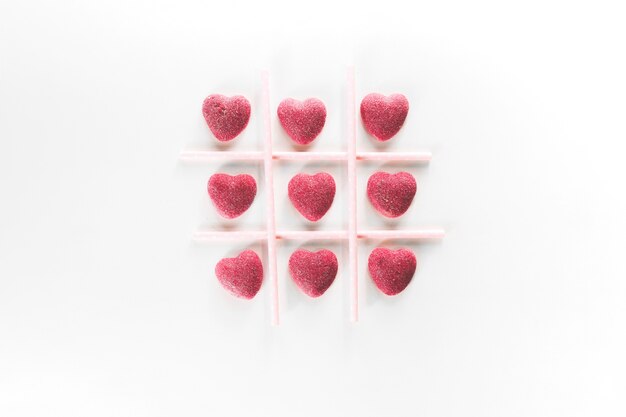 Composición de corazones de azúcar