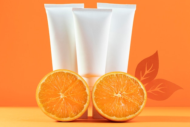 Composición cosmética con naranjas