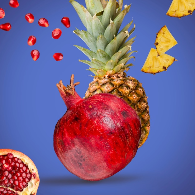 Foto gratuita composición creativa con textura de frutas y colores vibrantes.