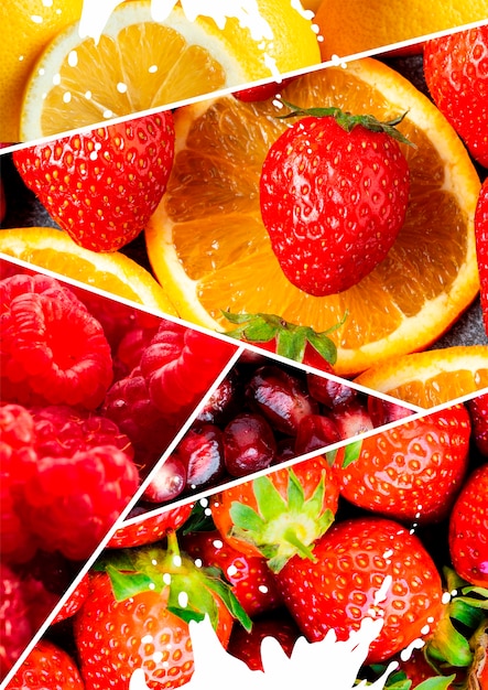 Foto gratuita composición creativa con textura de frutas y colores vibrantes.