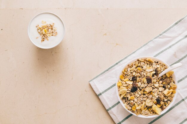 Composición de desayuno con café