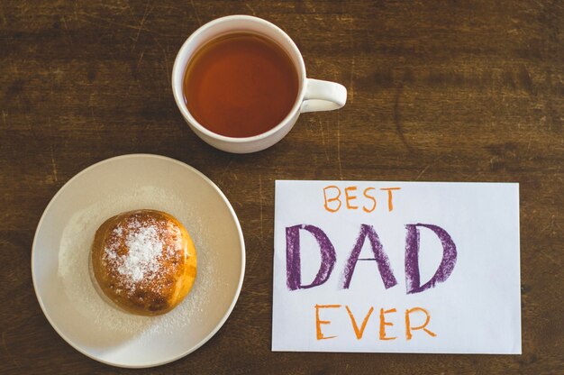 Composición de desayuno para el día del padre