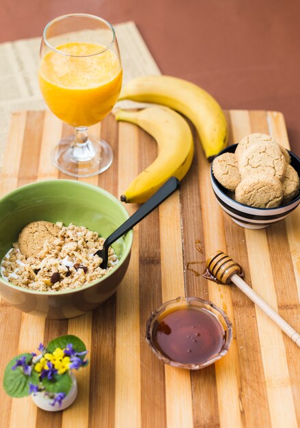 Composición de desayuno sano