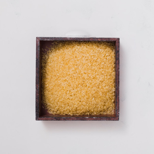 Composición flat lay de arroz