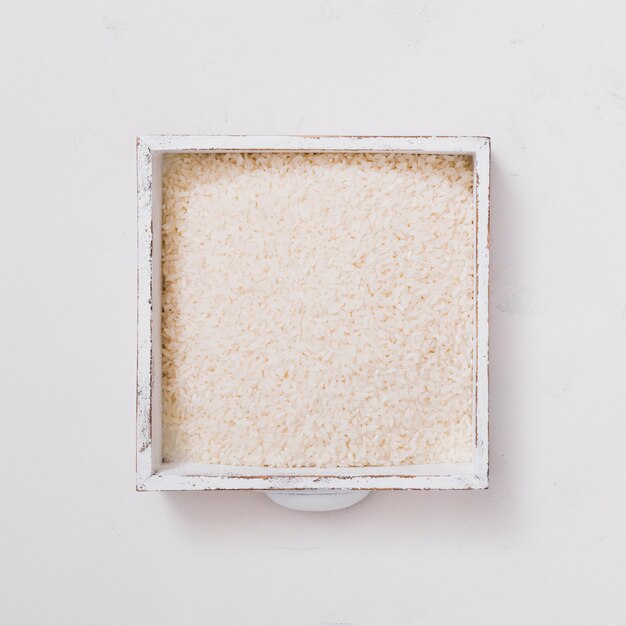 Composición flat lay de arroz