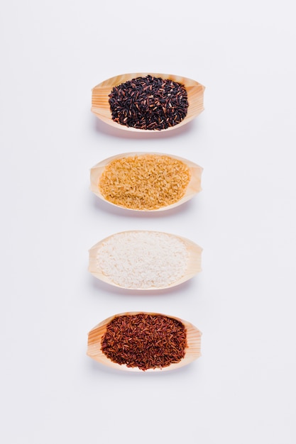 Foto gratuita composición flat lay de arroz