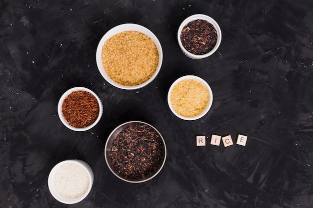 Foto gratuita composición flat lay de arroz