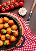 Foto gratis composición flat lay de comida italiana