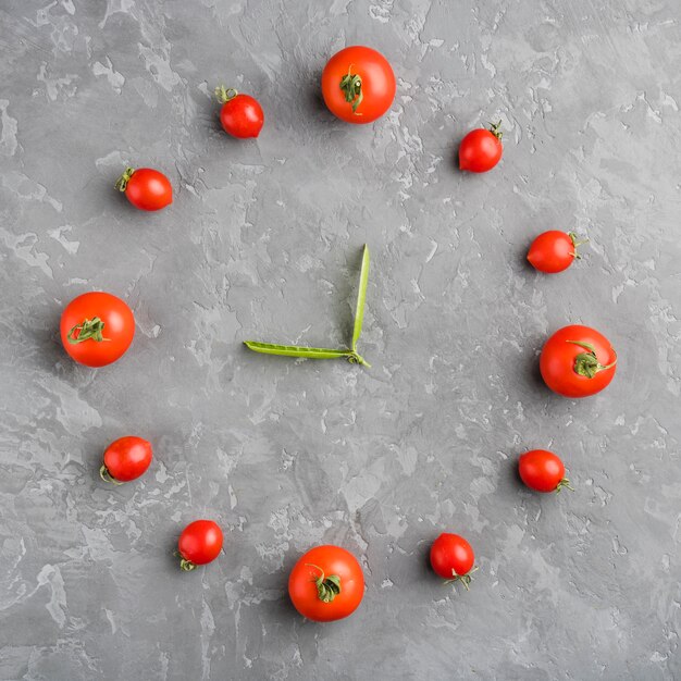 Composición flat lay de verduras sanas