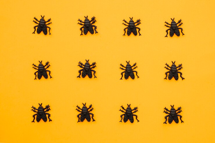 Foto gratuito composición de halloween con 12 hormigas