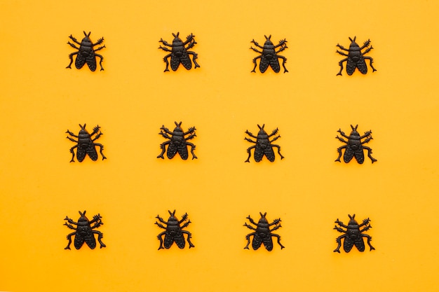 Composición de halloween con 12 hormigas