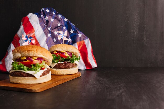 Composición de hamburguesas americanas