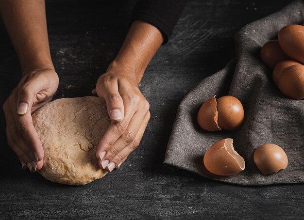 Composición de masa de amasado de primer plano