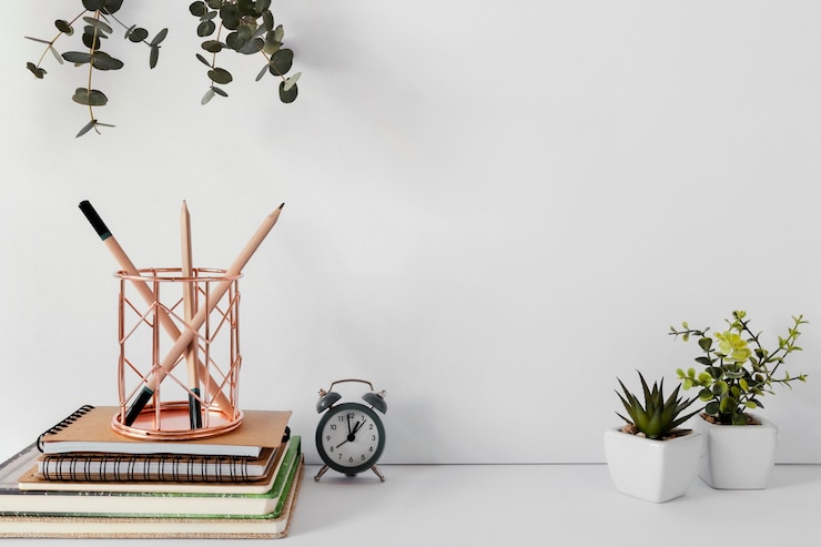 Foto gratuito composición de materiales naturales para papelería