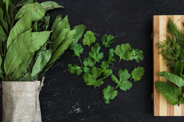 Composición moderna de ingredientes sanos