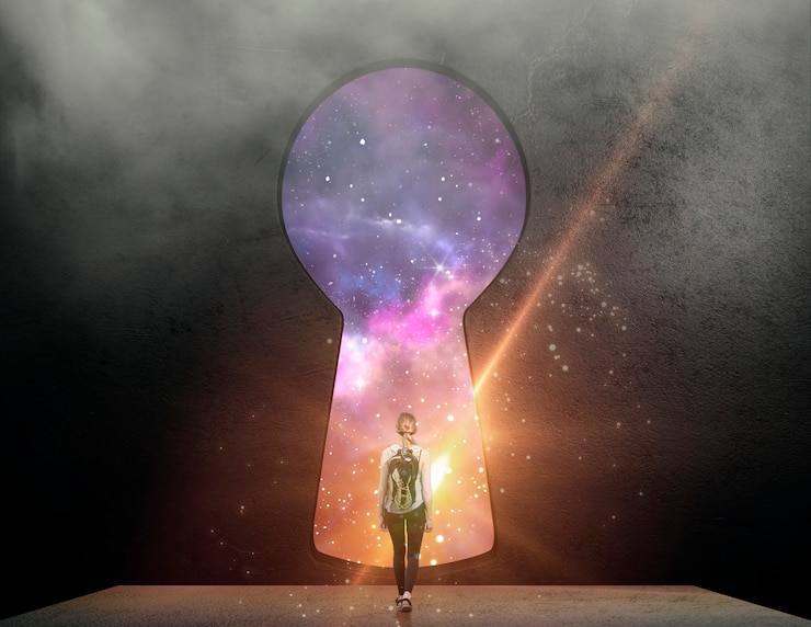 Foto gratuito composición de papel pintado astral de fantasía