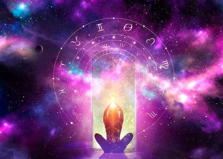 Foto gratuito composición de papel tapiz astral de fantasía